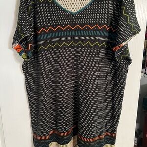 Gudrun Sjödén Bohemian Cotton Dress – Geometric Black and Orange